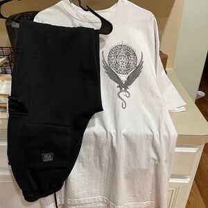 FB County Sweats Pants & Gonzalez Graphics Soy Chicano Tee Size Large